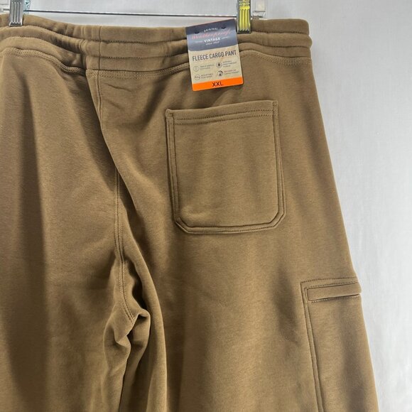 Weatherproof Vintage Fleece Cargo Pants Men XXL Adjustable Waist Zip Pockets Tan - Picture 8 of 13